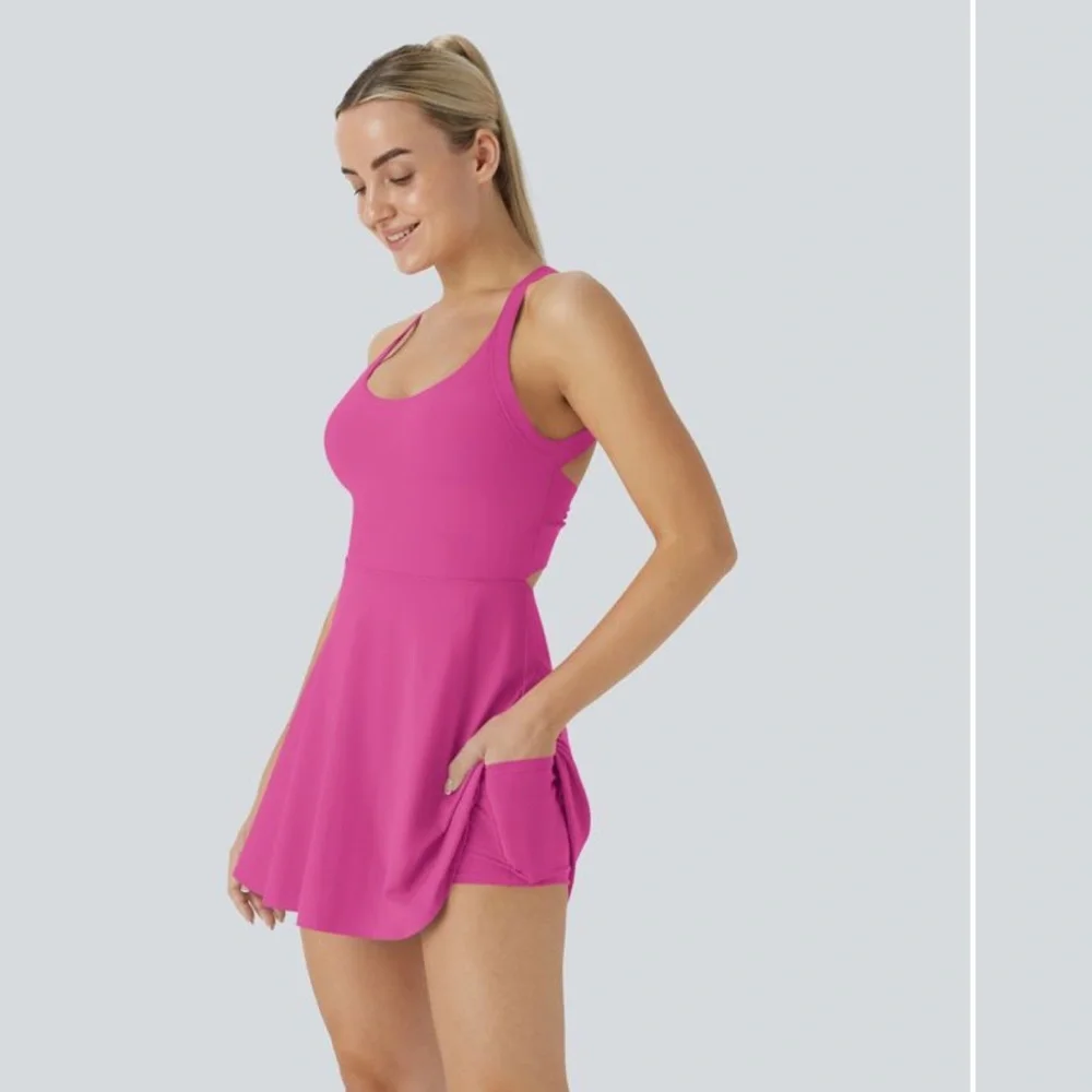 Halara SoftlyZero™ Airy U Neck 2-in-1 Pocket Mini Cool Touch Active Dress